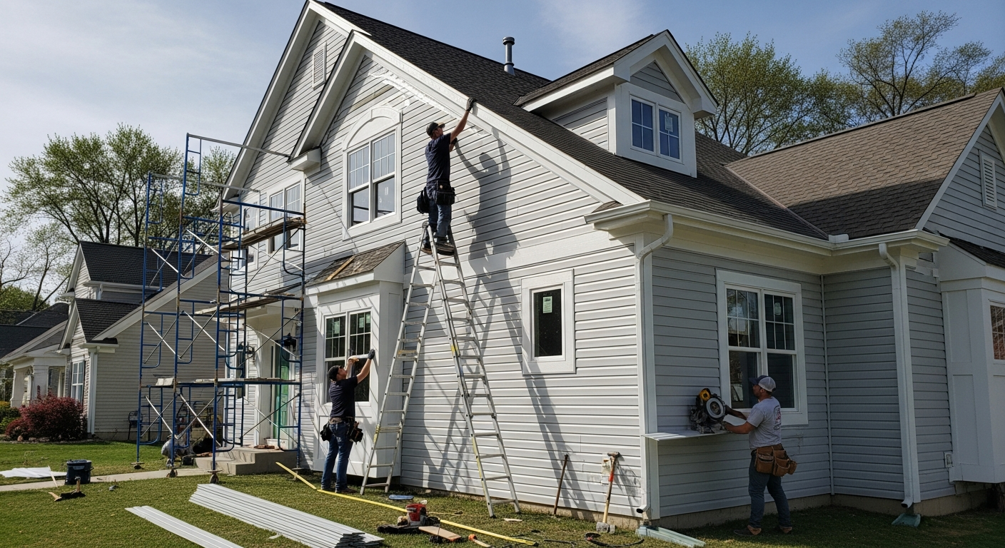 Fresh siding installation with clean lines on a Stockton-area home